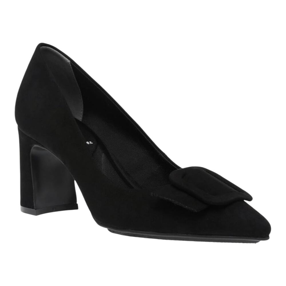 Anne Klein Women's Bentley Buckle Block Heel Pumps Black Size 11